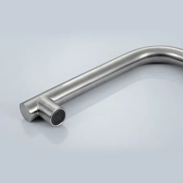 thumbnail image 2 of Etechydra High Arc Stainless Steel Single-Hole Bar Kitchen Faucet – Brushed Nickel – Deck Mount 2 of 3